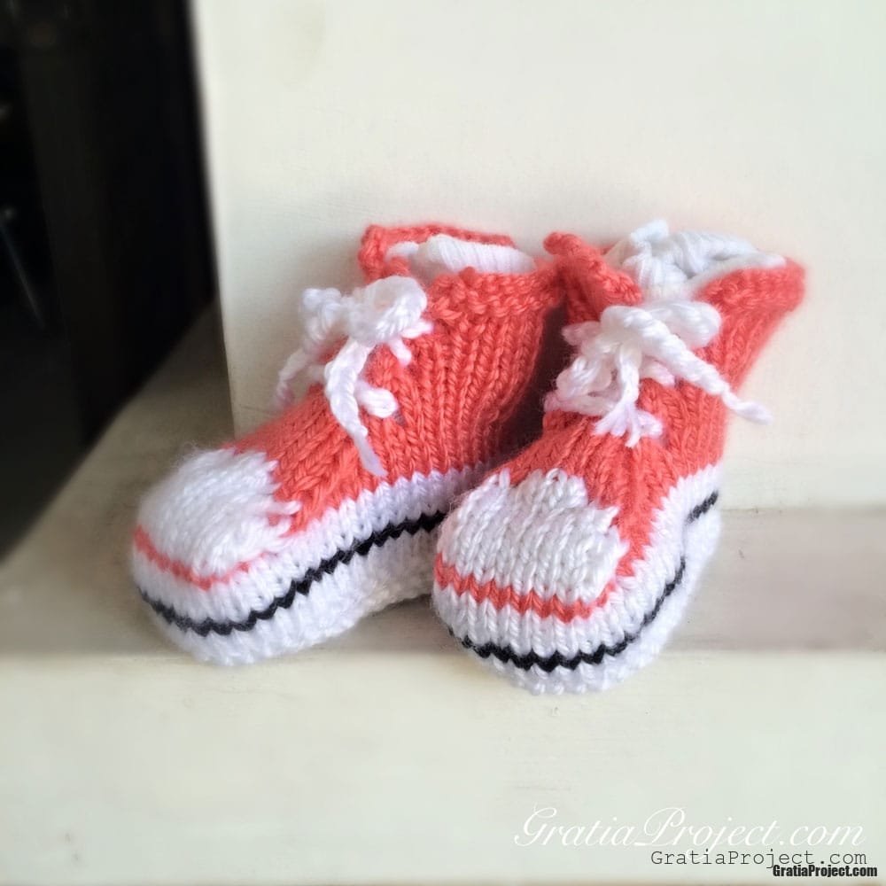 Baby Converse Booties Knitting Pattern Gratia Project