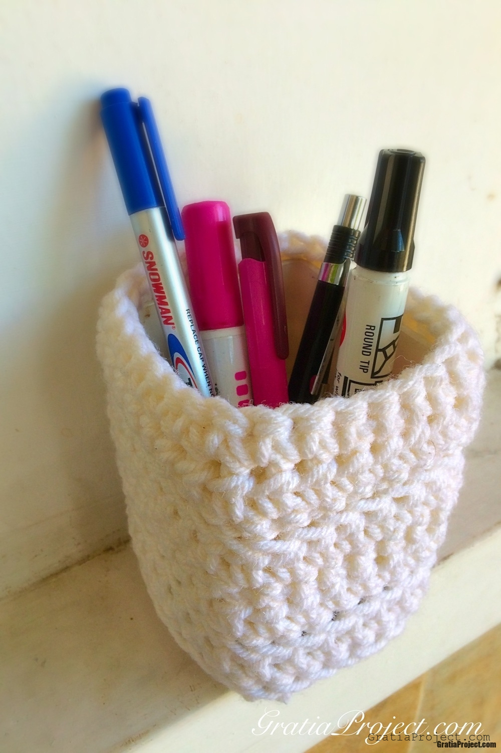 beginner pencil holder crochet pattern