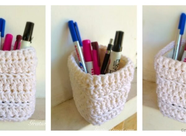 easy pencil holder crochet pattern