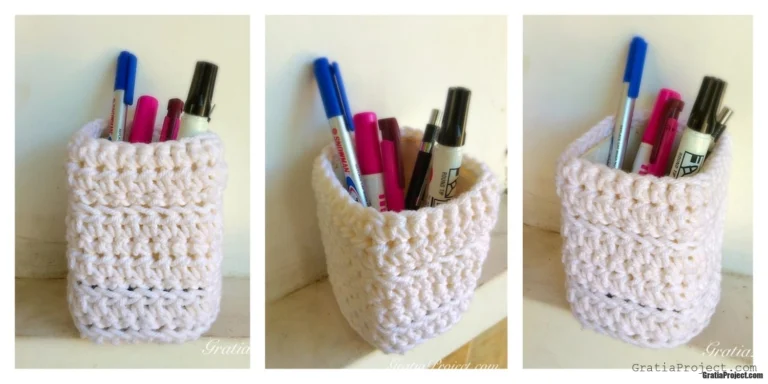 easy pencil holder crochet pattern