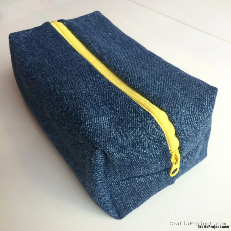 boxy denim pencil case sewing project