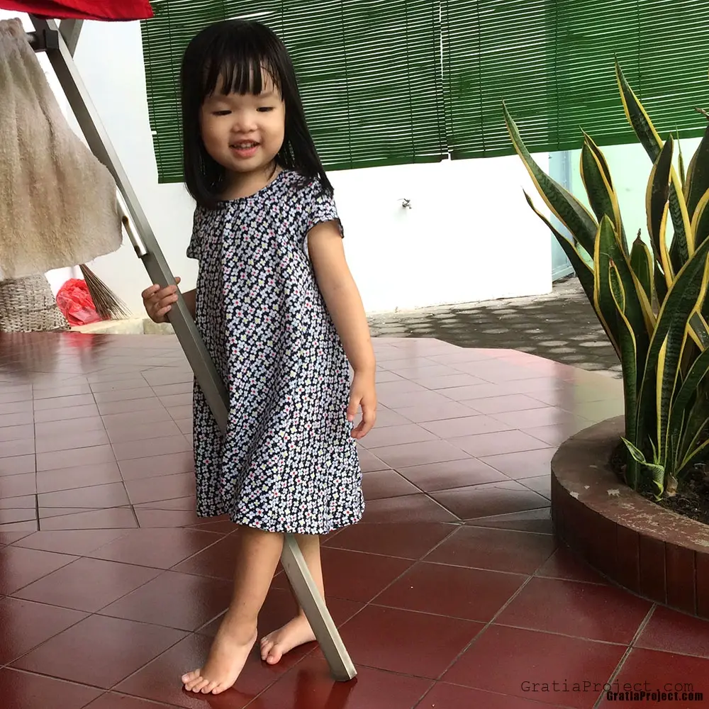 children rayon dress sewing project