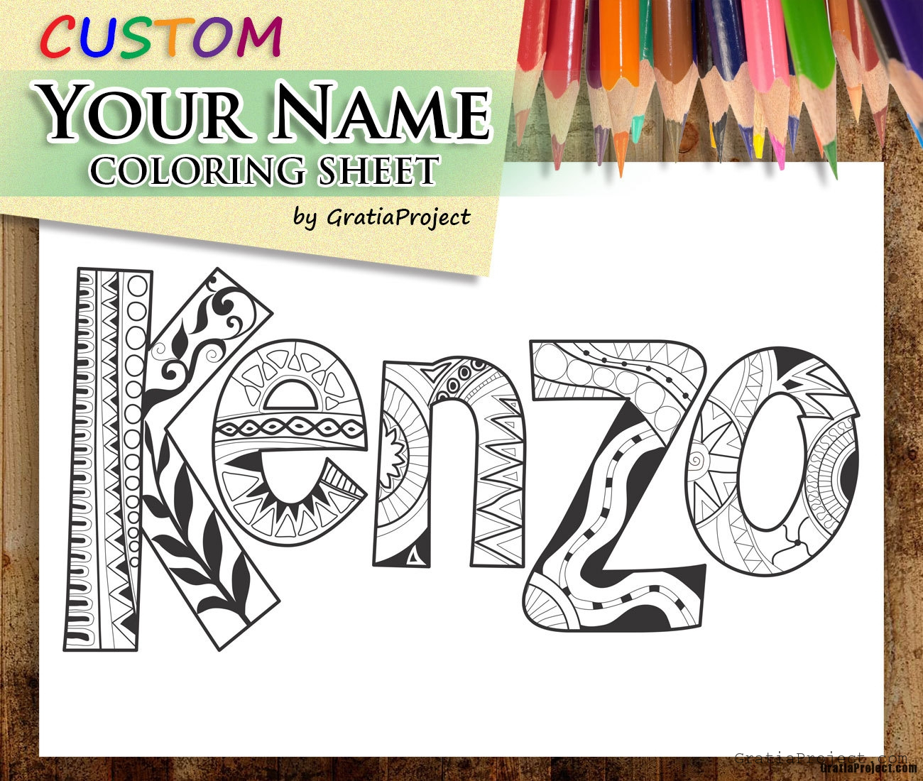Custom - Your Name coloring sheet