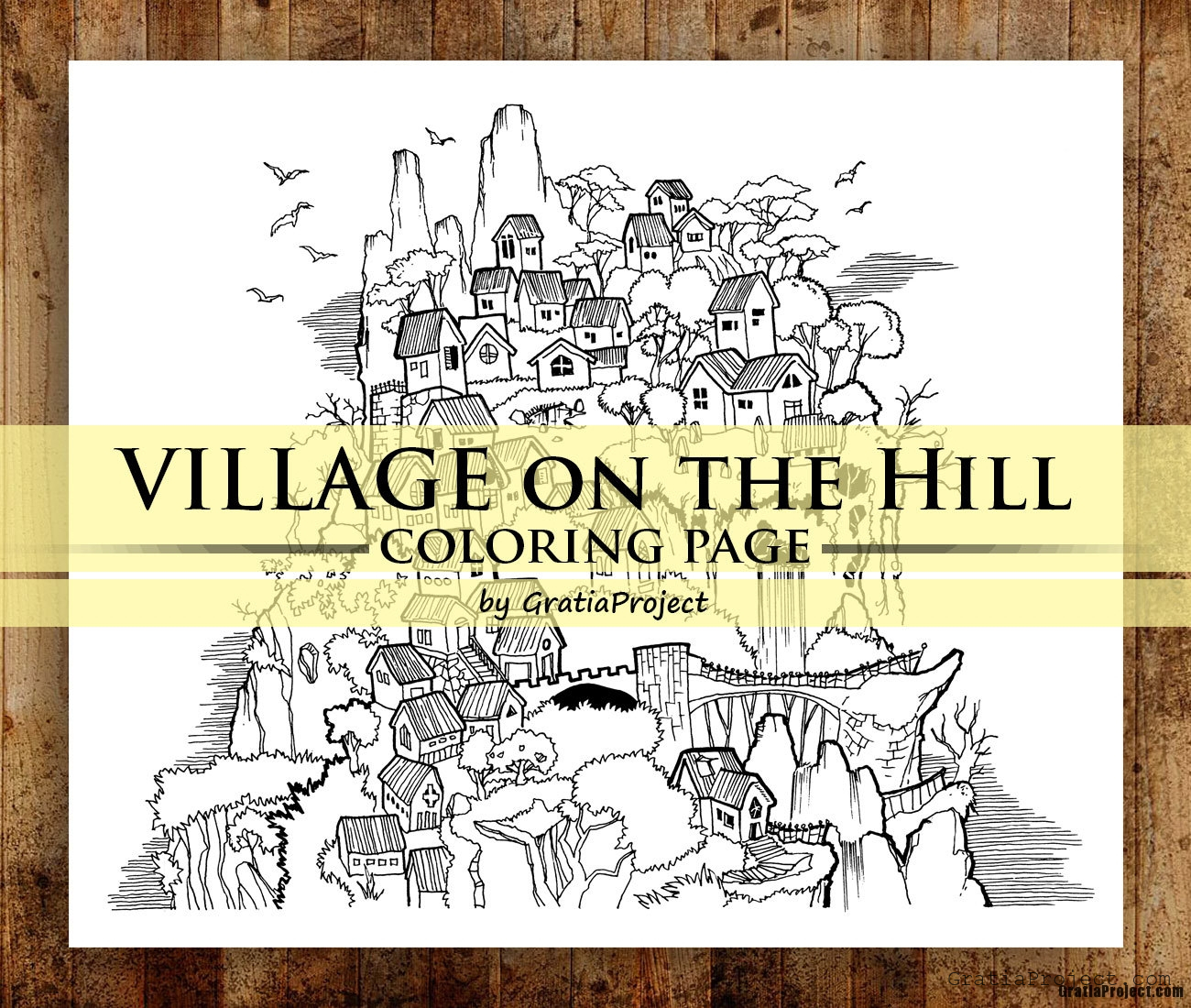 village-on-the-hill-coloring-page