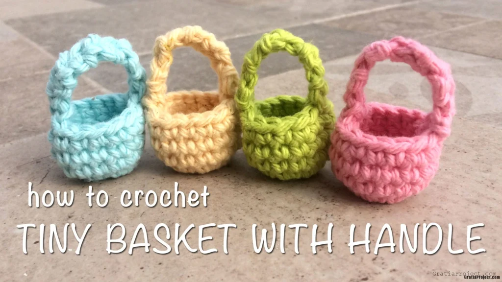 Tiny Basket With Handle Crochet Pattern