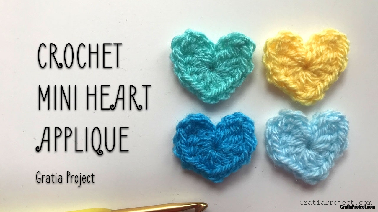Crochet Mini Heart Applique