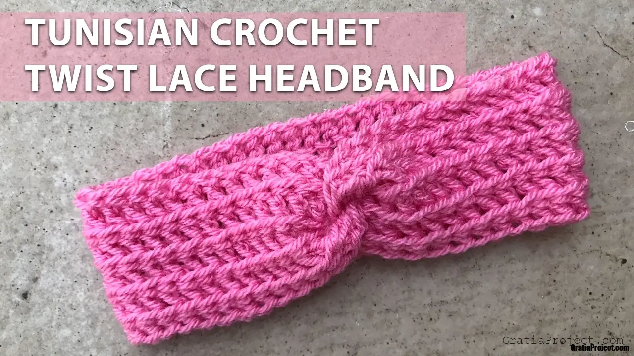 Tunisian Crochet Twist Lace Headband