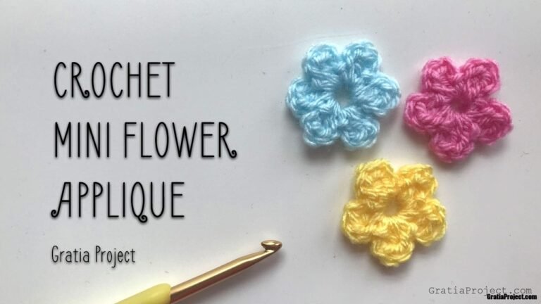 crochet mini flower applique