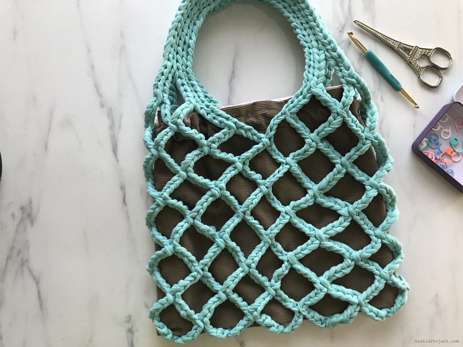 Crochet Net Bag (Mesh Bags) Tutorial - Gratia Project