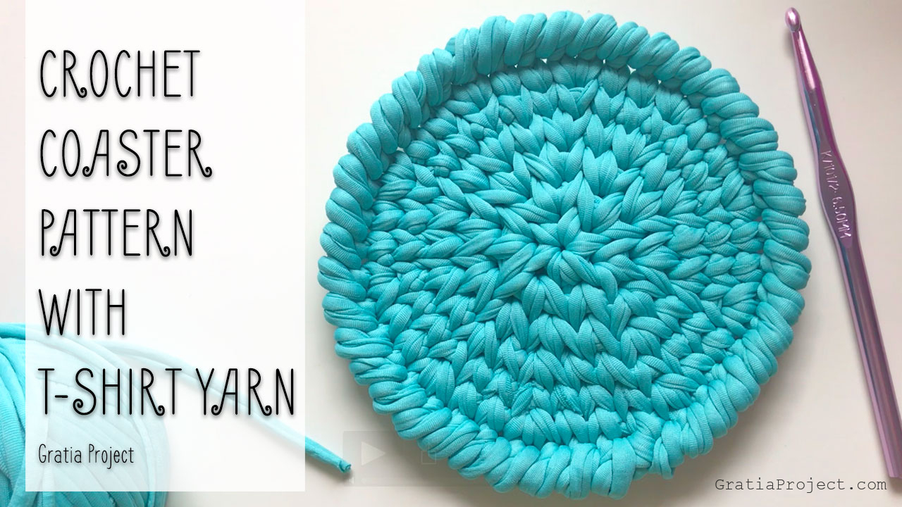 Crochet Coaster Pattern With T-Shirt Yarn