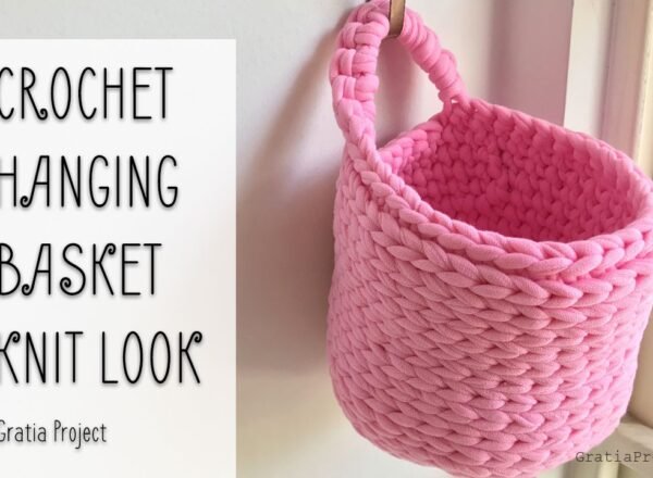 Crochet Hanging Basket Knit Look