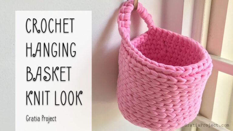 Crochet Hanging Basket Knit Look