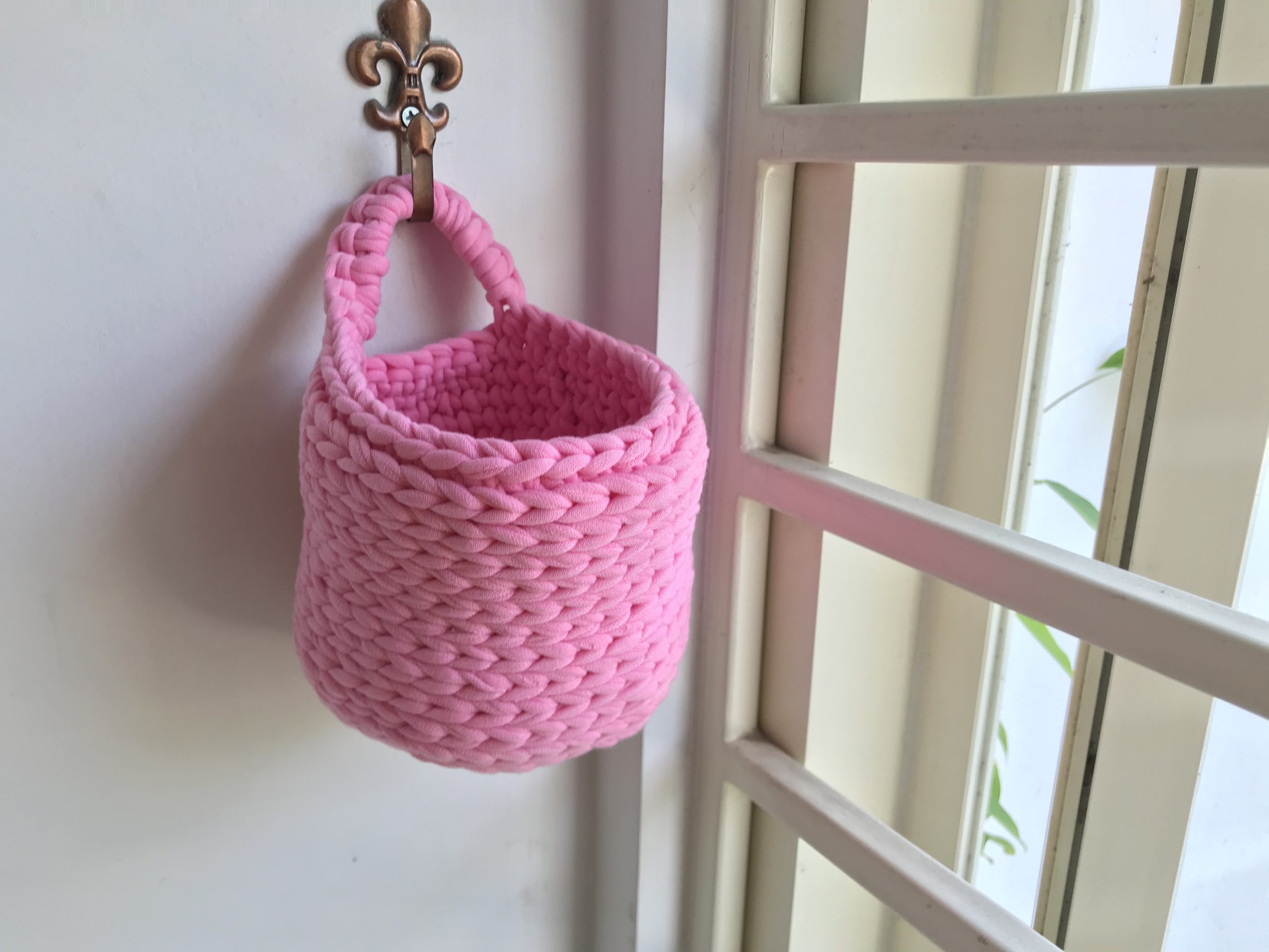 Crochet Tutorial Free Hanging Basket Knit Look