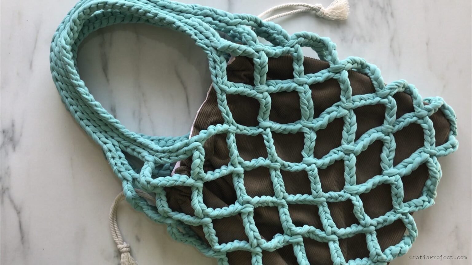 Crochet Net Bag (Mesh Bags) Tutorial Gratia Project
