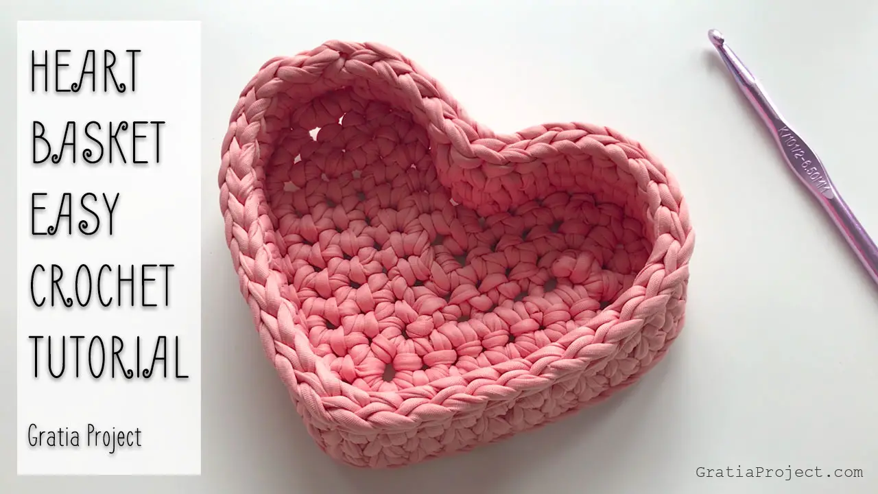 Heart Basket Easy Crochet Tutorial