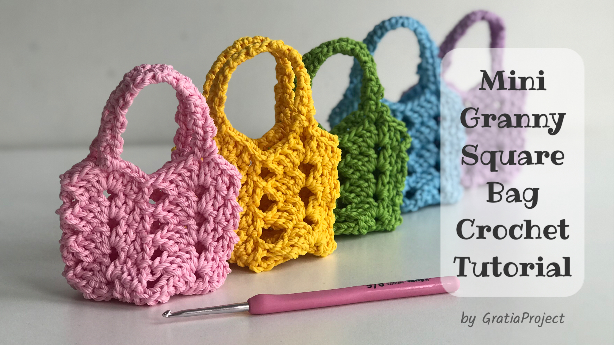Mini Granny Square Bag Crochet Tutorial