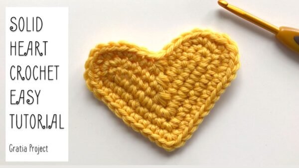 Solid Heart Crochet Easy Tutorial | Heart Applique Crochet Along