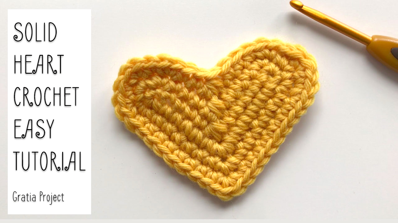 Solid Heart Crochet Easy Tutorial | Heart Applique Crochet Along