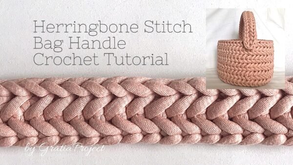 herringbone stitch bag handle crochet tutorial
