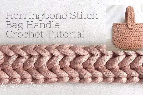 herringbone stitch bag handle crochet tutorial