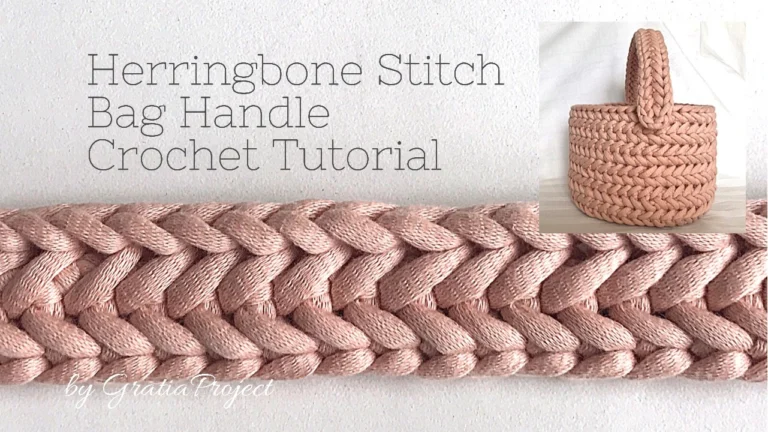 herringbone stitch bag handle crochet tutorial