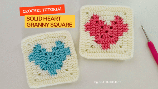 Crochet Solid Heart Granny Square | Step-by-step Crochet Along
