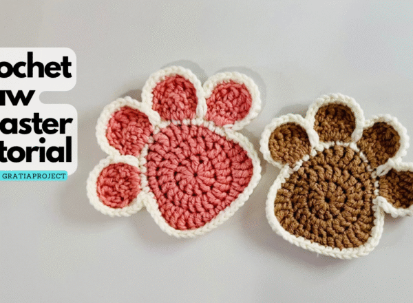 Paw Crochet Coaster Tutorial