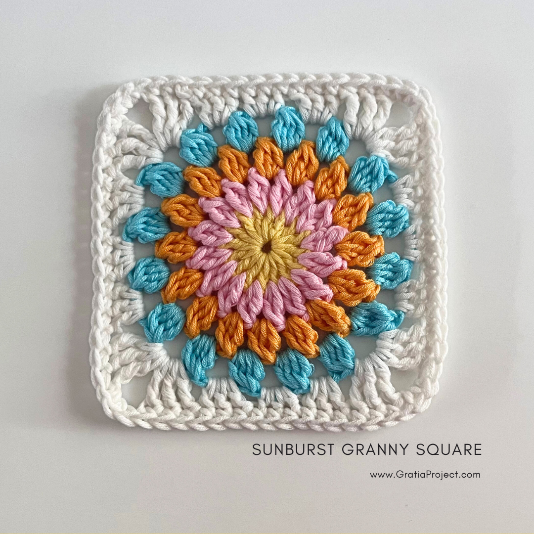 Sunburst Granny Square Crochet Tutorial