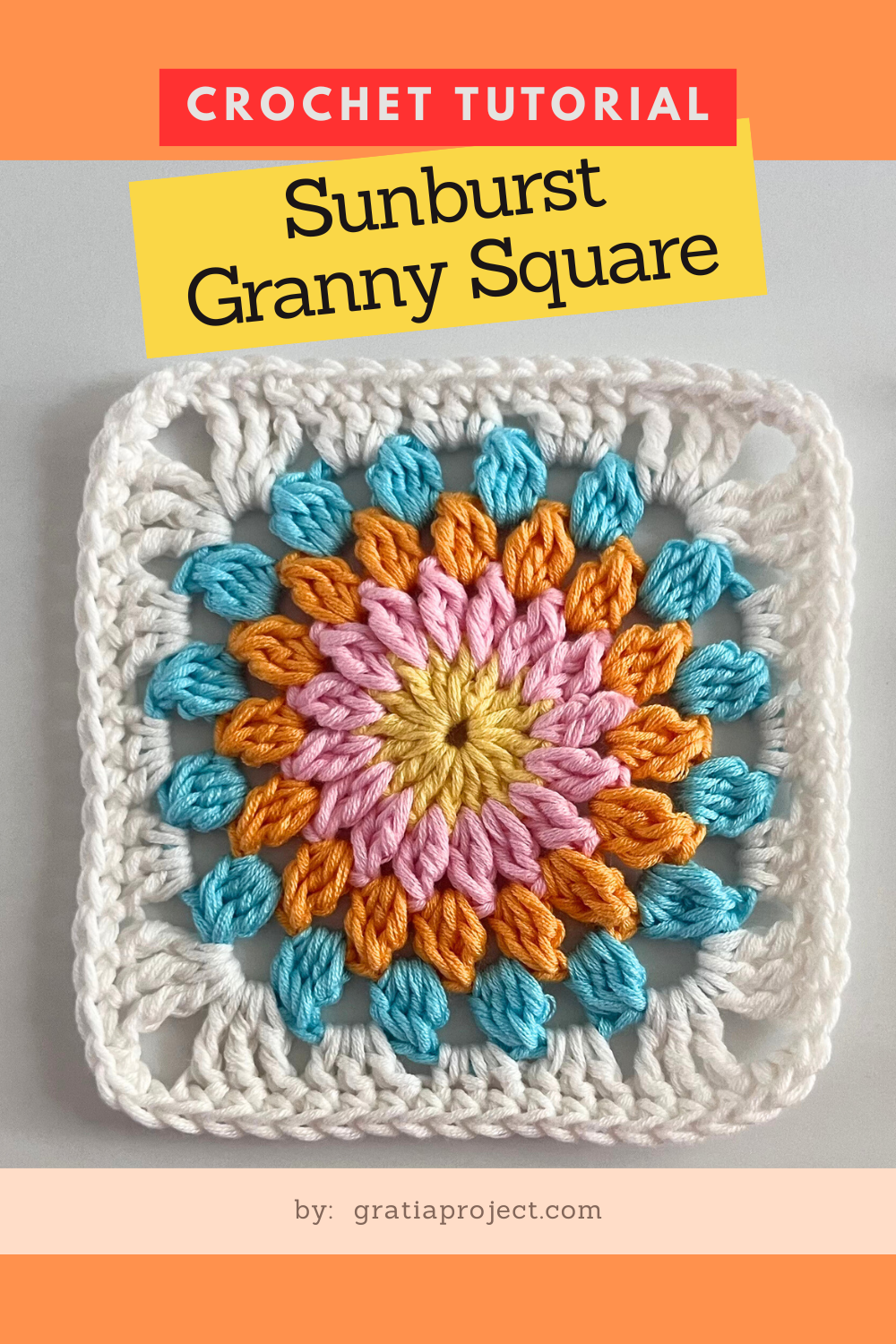 Sunburst Granny Square Crochet Tutorial