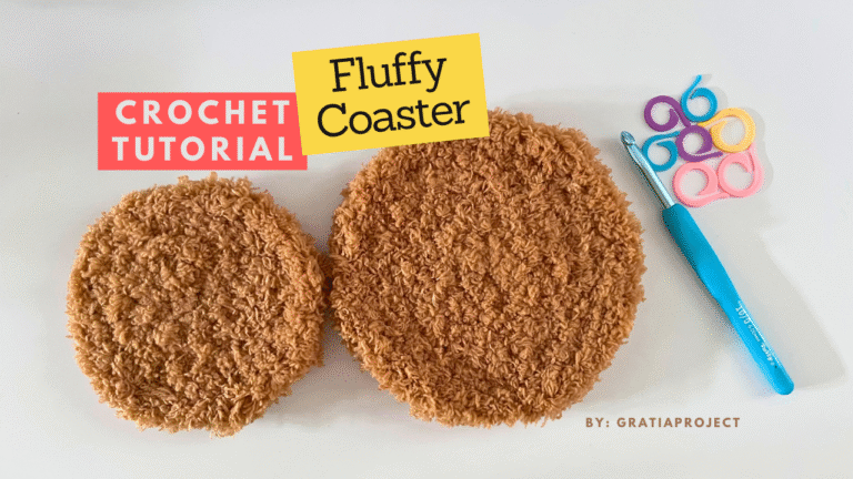 Crochet A Simple Coaster with Fluffy Yarn