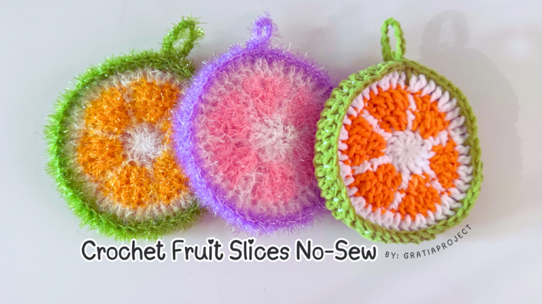 Fruit Slices Crochet Pattern | Dish Scrubber | Coaster Fruit Slices Crochet No-Sew