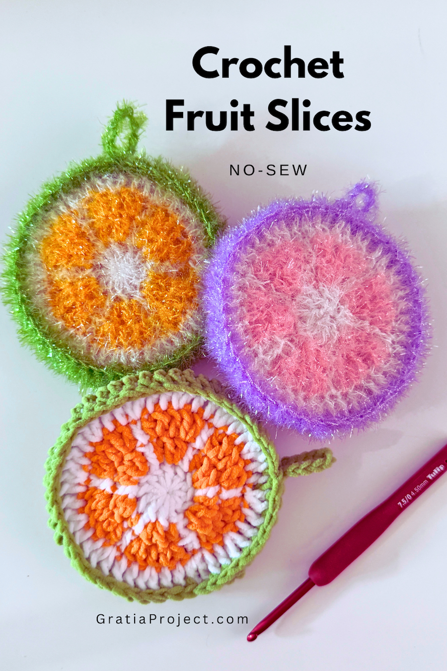 crochet fruit slices no sew