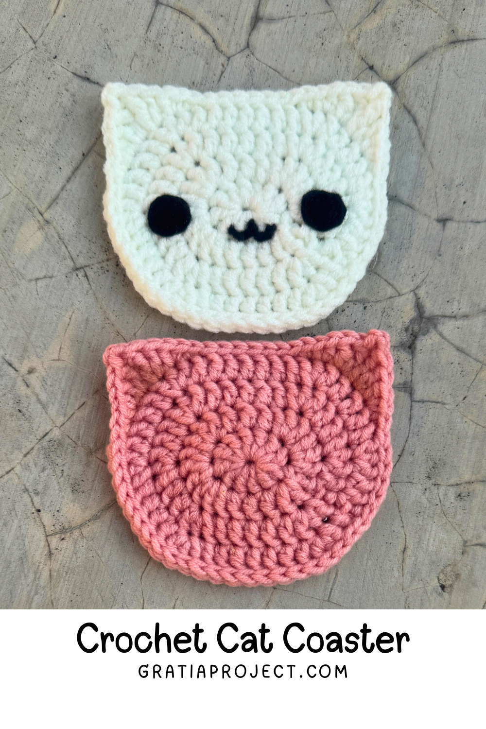 Easy Cat Coaster or Applique Crochet Pattern