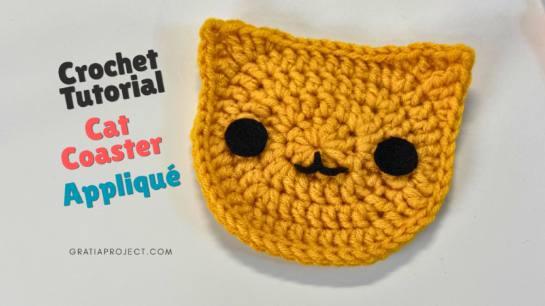 Easy Cat Coaster / Appliqué Crochet Pattern