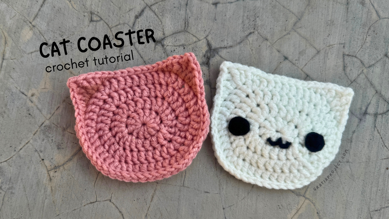 Easy Cat Coaster or Applique Crochet Pattern